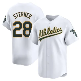 Men's Limited White Justin Sterner Oakland Athletics Home Jersey