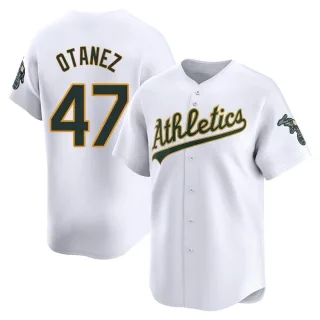 Men's Limited White Michel Otanez Oakland Athletics Home Jersey