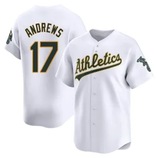 Men's Limited White Mike Andrews Oakland Athletics Home Jersey