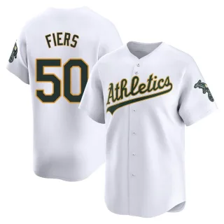 Men's Limited White Mike Fiers Oakland Athletics Home Jersey