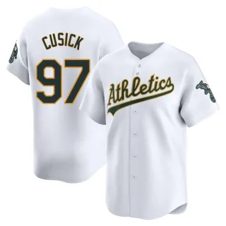 Men's Limited White Ryan Cusick Oakland Athletics Home Jersey