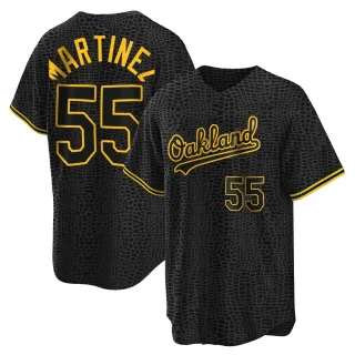 Men's Replica Black Adrian Martinez Oakland Athletics Snake Skin City Jersey