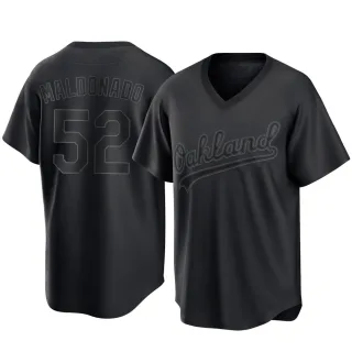 Men's Replica Black Anthony Maldonado Oakland Athletics Pitch Fashion Jersey