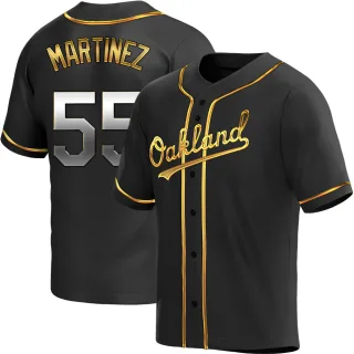 Men's Replica Black Golden Adrian Martinez Oakland Athletics Alternate Jersey