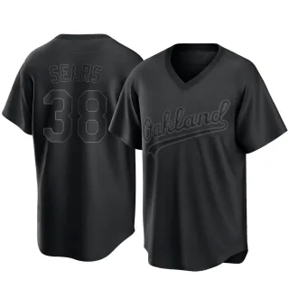 Men's Replica Black JP Sears Oakland Athletics Pitch Fashion Jersey