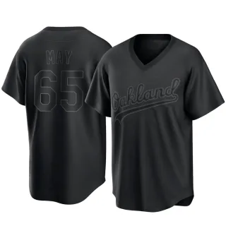 Men's Replica Black Trevor May Oakland Athletics Pitch Fashion Jersey