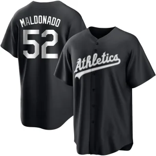 Men's Replica Black/White Anthony Maldonado Oakland Athletics Jersey