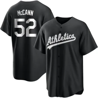 Men's Replica Black/White Kyle McCann Oakland Athletics Jersey