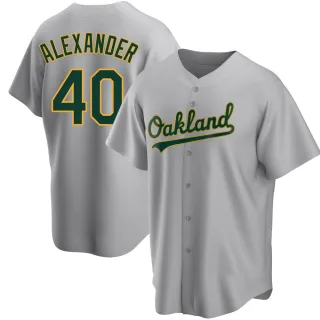 Men's Replica Gray CJ Alexander Oakland Athletics Road Jersey