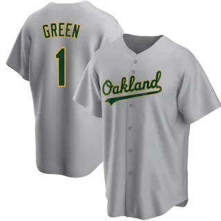 Men's Replica Gray Dick Green Oakland Athletics Road Jersey