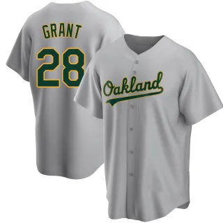 Men's Replica Gray Jim Mudcat Grant Oakland Athletics Road Jersey