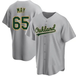 Men's Replica Gray Trevor May Oakland Athletics Road Jersey