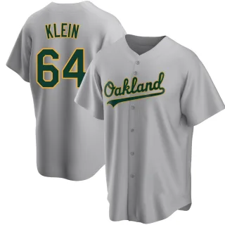 Men's Replica Gray Will Klein Oakland Athletics Road Jersey