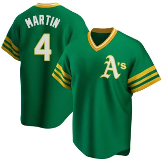 Men's Replica Green Billy Martin Oakland Athletics R Kelly Road Cooperstown Collection Jersey