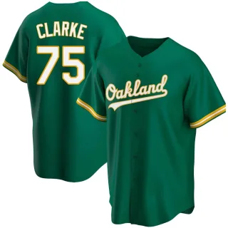 Men's Replica Green Denzel Clarke Oakland Athletics Kelly Alternate Jersey