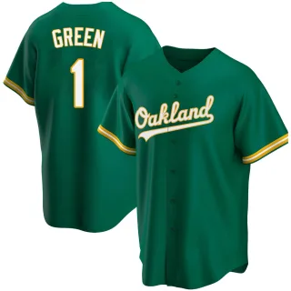 Men's Replica Green Dick Green Oakland Athletics Kelly Alternate Jersey