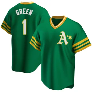 Men's Replica Green Dick Green Oakland Athletics R Kelly Road Cooperstown Collection Jersey