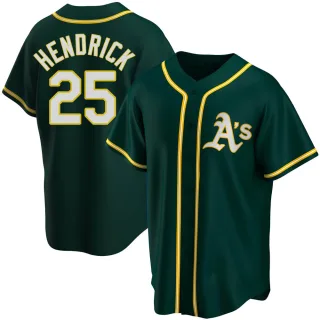 Men's Replica Green George Hendrick Oakland Athletics Alternate Jersey