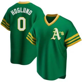 Men's Replica Green Gunnar Hoglund Oakland Athletics R Kelly Road Cooperstown Collection Jersey