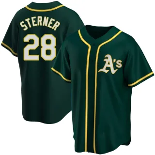 Men's Replica Green Justin Sterner Oakland Athletics Alternate Jersey