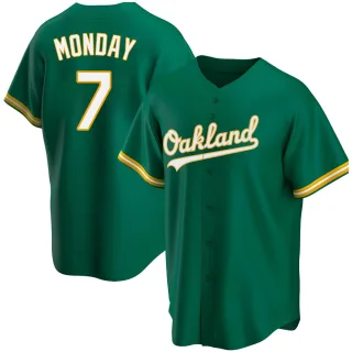 Men's Replica Green Rick Monday Oakland Athletics Kelly Alternate Jersey