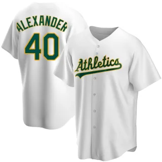 Men's Replica White CJ Alexander Oakland Athletics Home Jersey