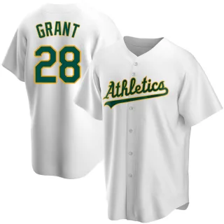 Men's Replica White Jim Mudcat Grant Oakland Athletics Home Jersey