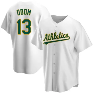 Men's Replica White John Odom Oakland Athletics Home Jersey