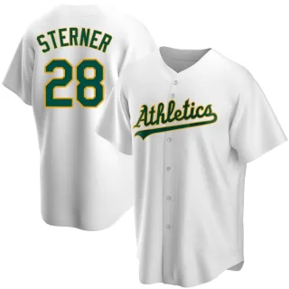 Men's Replica White Justin Sterner Oakland Athletics Home Jersey