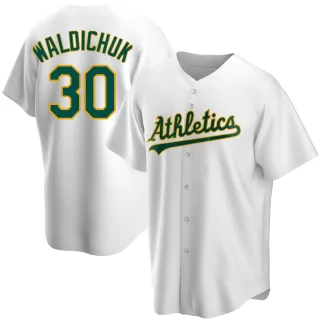 Men's Replica White Ken Waldichuk Oakland Athletics Home Jersey