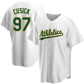 Men's Replica White Ryan Cusick Oakland Athletics Home Jersey