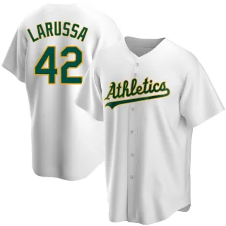 Men's Replica White Tony Larussa Oakland Athletics Home Jersey