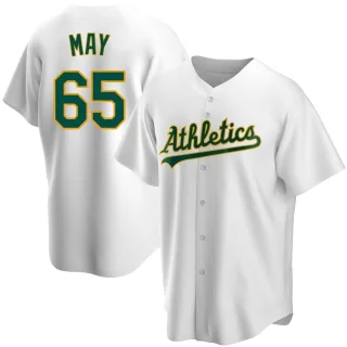 Men's Replica White Trevor May Oakland Athletics Home Jersey