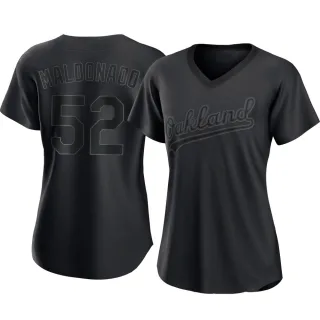 Women's Authentic Black Anthony Maldonado Oakland Athletics Pitch Fashion Jersey