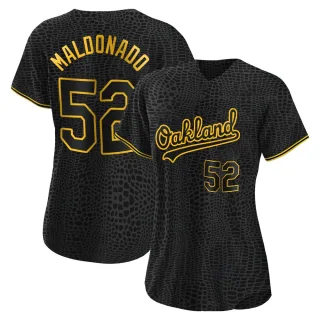 Women's Authentic Black Anthony Maldonado Oakland Athletics Snake Skin City Jersey