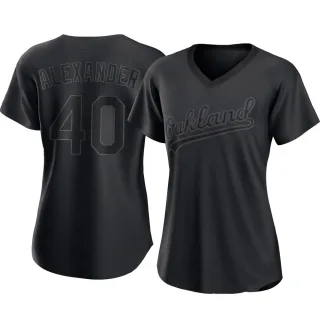 Women's Authentic Black CJ Alexander Oakland Athletics Pitch Fashion Jersey