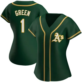 Women's Authentic Green Dick Green Oakland Athletics Alternate Jersey