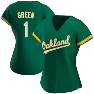 Women's Authentic Green Dick Green Oakland Athletics Kelly Alternate Jersey