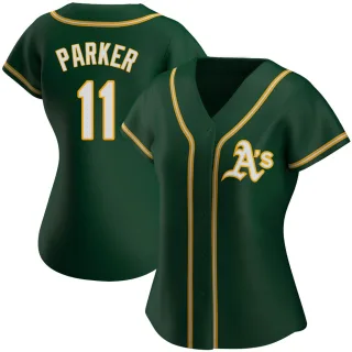 Women's Authentic Green Jarrod Parker Oakland Athletics Alternate Jersey