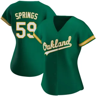 Women's Authentic Green Jeffrey Springs Oakland Athletics Kelly Alternate Jersey