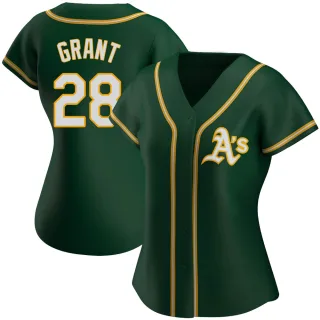 Women's Authentic Green Jim Mudcat Grant Oakland Athletics Alternate Jersey