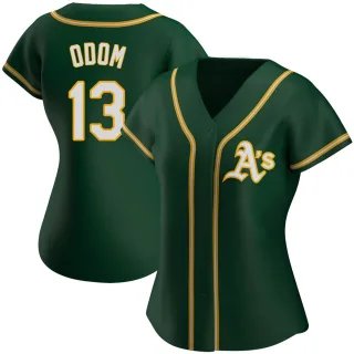 Women's Authentic Green John Odom Oakland Athletics Alternate Jersey