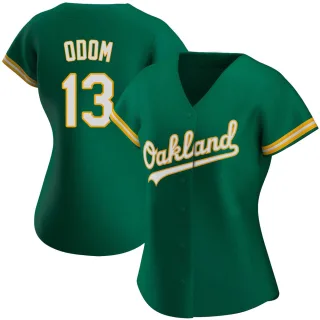 Women's Authentic Green John Odom Oakland Athletics Kelly Alternate Jersey