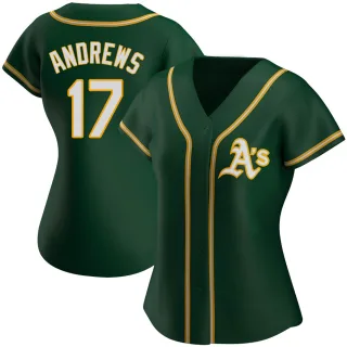 Women's Authentic Green Mike Andrews Oakland Athletics Alternate Jersey