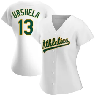 Women's Authentic White Gio Urshela Oakland Athletics Home Jersey