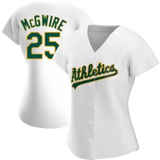 Women's Authentic White Mark McGwire Oakland Athletics Home Jersey