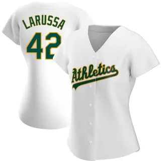 Women's Authentic White Tony Larussa Oakland Athletics Home Jersey