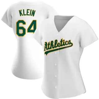 Women's Authentic White Will Klein Oakland Athletics Home Jersey