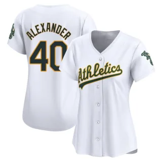 Women's Limited White CJ Alexander Oakland Athletics Home Jersey