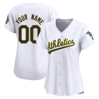 Women's Limited White Custom Oakland Athletics Home Jersey